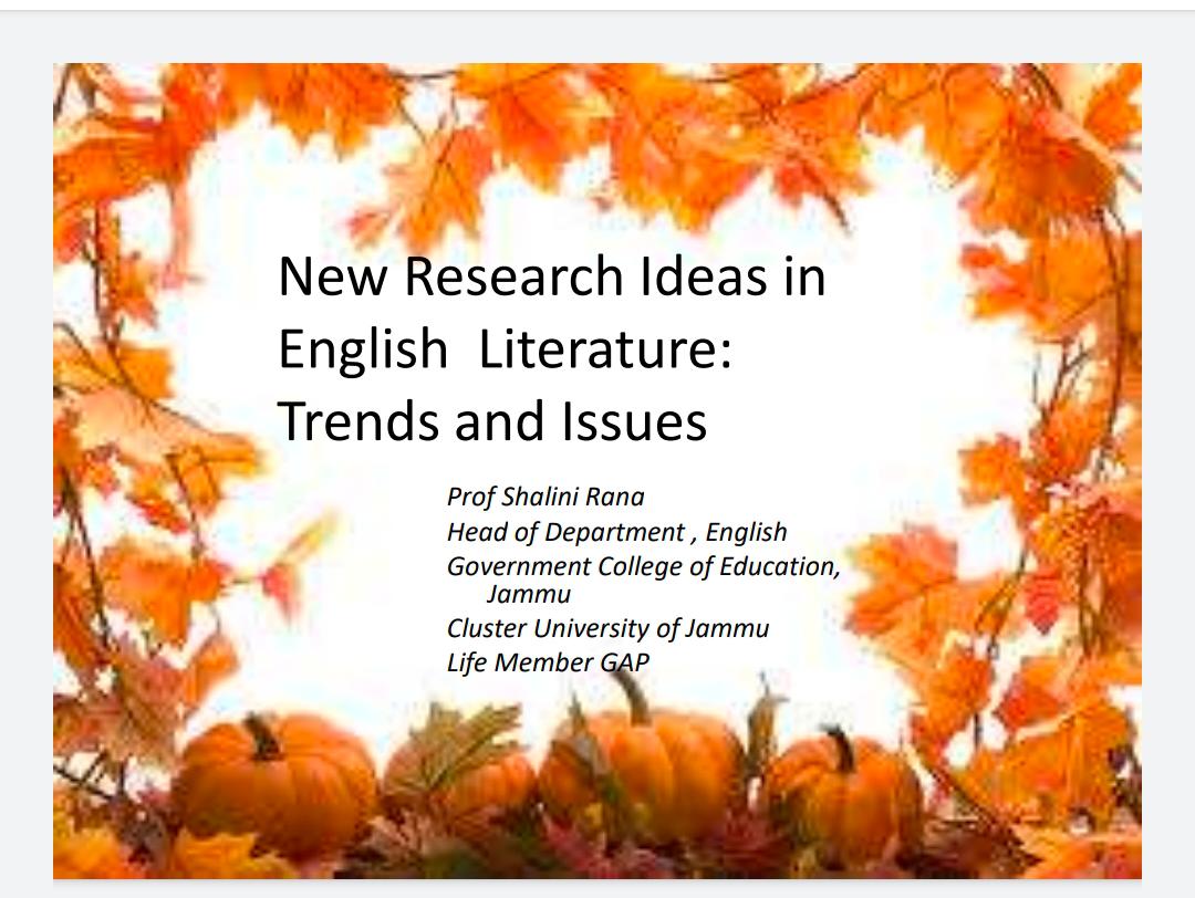 current trends in english literature research